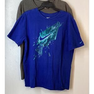 Nike  Top T-Shirt Women Size XLarge Blue & gray Short Sleeve Crewneck Tee